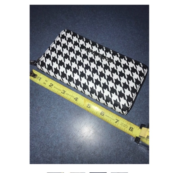 MK Michael Kors Jet Set Travel B&W Houndstooth Multi Function Phone Case Wallet - Picture 2 of 4